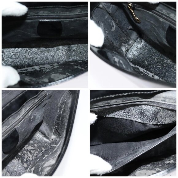 GUCCI Shoulder Bag Enamel Black Gold 0001 3444 1812 Auth bs28872 - Picture 16 of 16